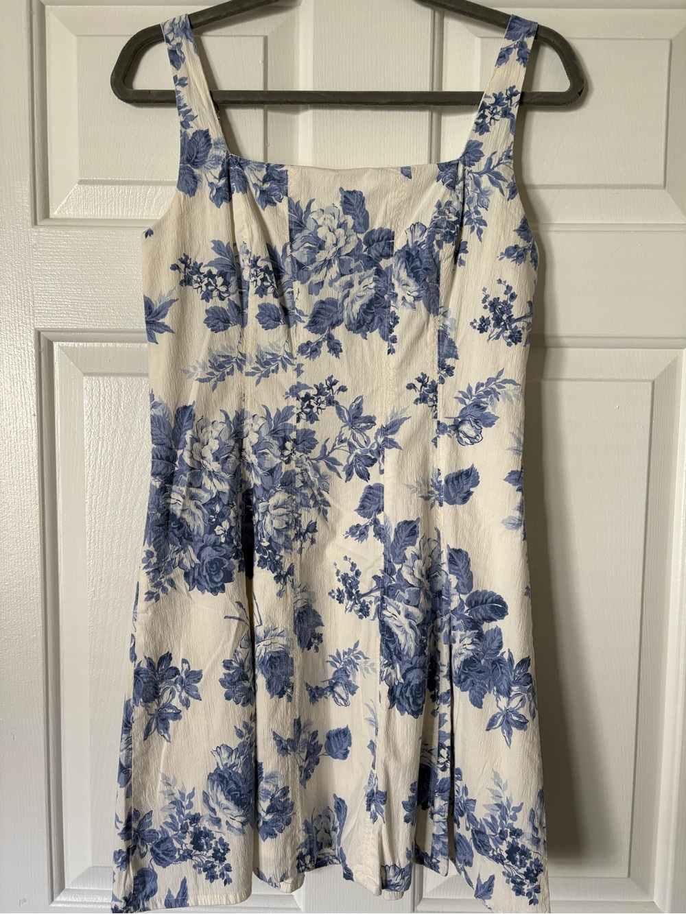 Abercrombie & Fitch White Mini Dress with Blue Floral Print